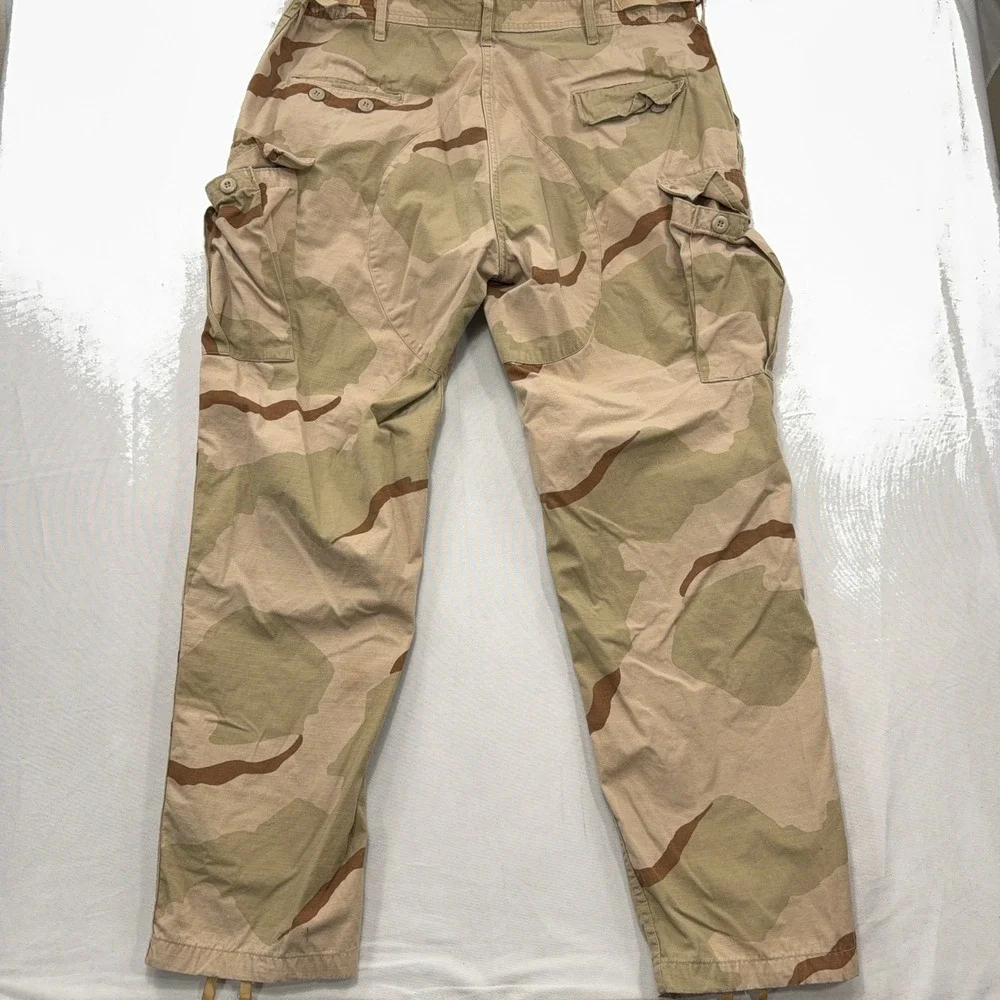 Military Cargo Pants Desert Camouflage Combat Ripstop Trousers Tan Men XL Long